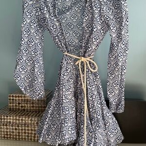 Zara Blue Patterned Mini Dress